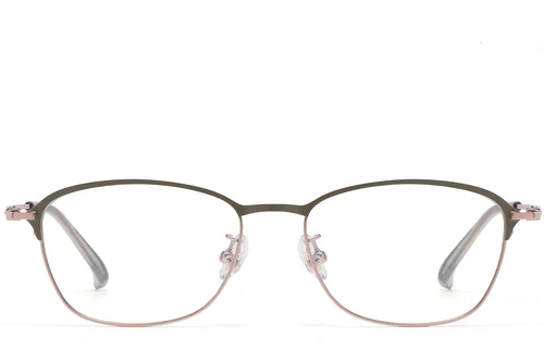 Rectangular Green Titanium Glasses #BS1913-0416