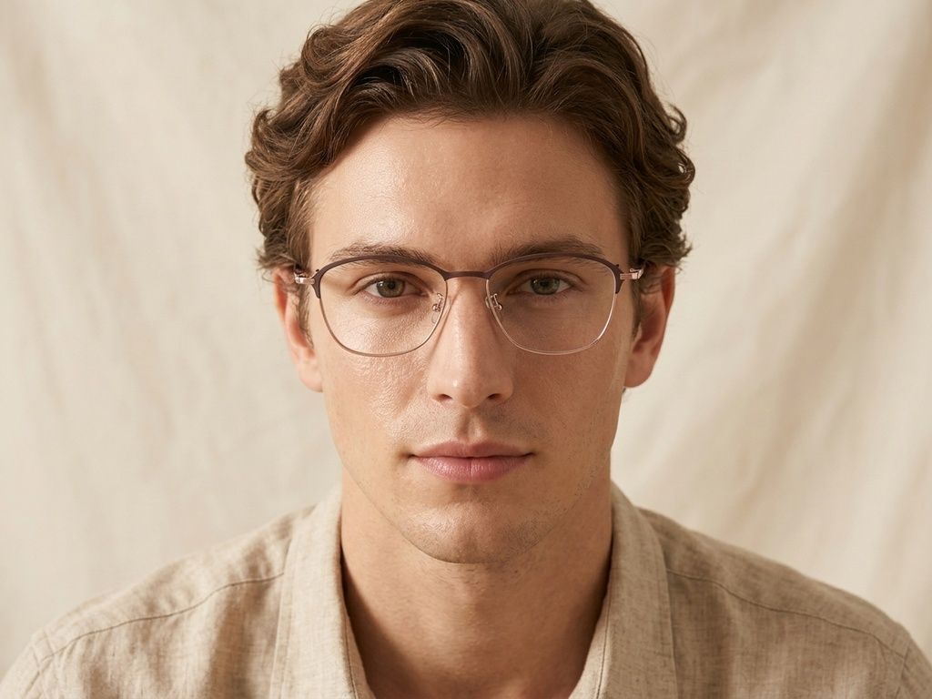 Rectangular Pink Titanium Glasses #BS1913-0417