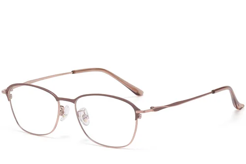 Lunettes rectangulaires en titane rose #BS1913-0417