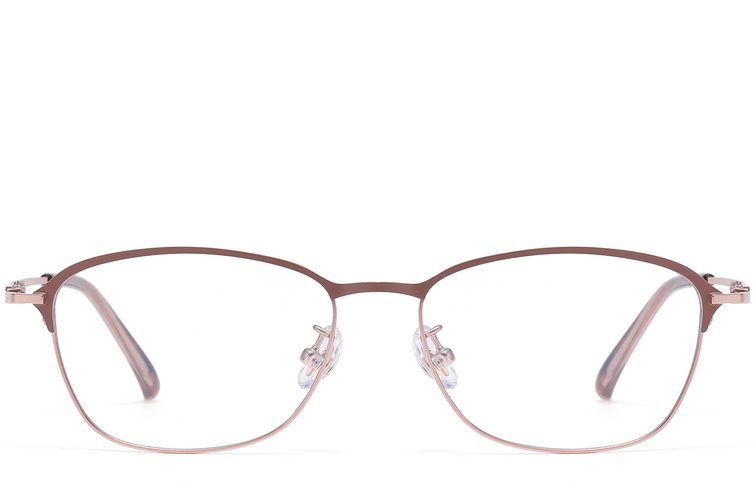 Rectangular Pink Titanium Glasses #BS1913-0417