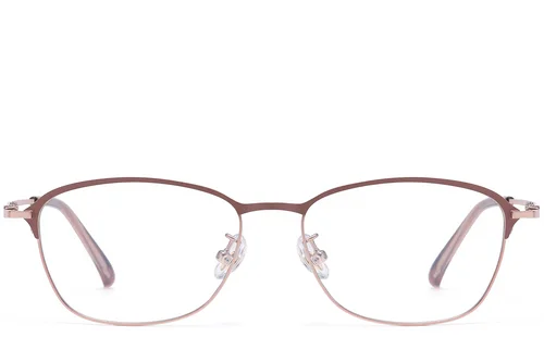 Lunettes rectangulaires en titane rose #BS1913-0417