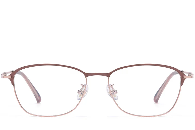 Gafas rectangulares de titanio rosa #BS1913-0417
