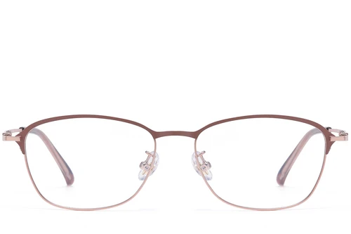 Gafas rectangulares de titanio rosa #BS1913-0417