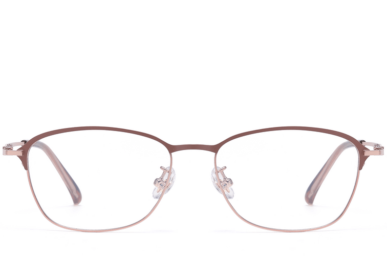 Rectangular Pink Titanium Glasses #BS1913-0417