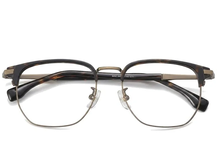 Geometric Tortoiseshell Titanium Glasses #BS1913-0419