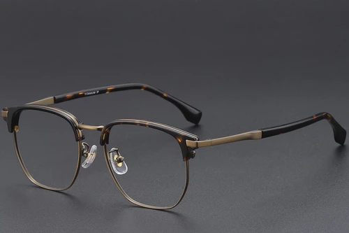 Geometrische Titanbrille in Schildpattoptik #BS1913-0419