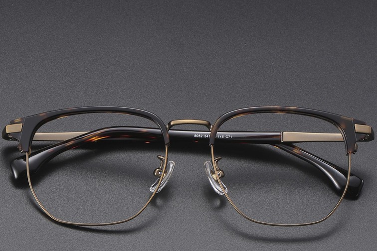 Geometric Tortoiseshell Titanium Glasses #BS1913-0419