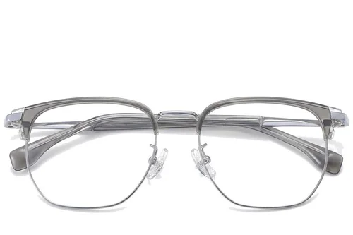 Lunettes géométriques en titane gris #BS1913-0420