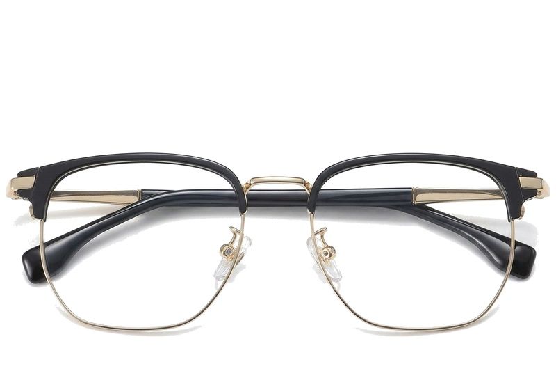 Lunettes géométriques en titane noir #BS1913-0421