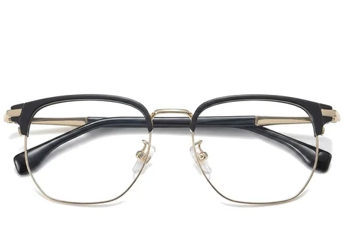 Lunettes géométriques en titane noir #BS1913-0421