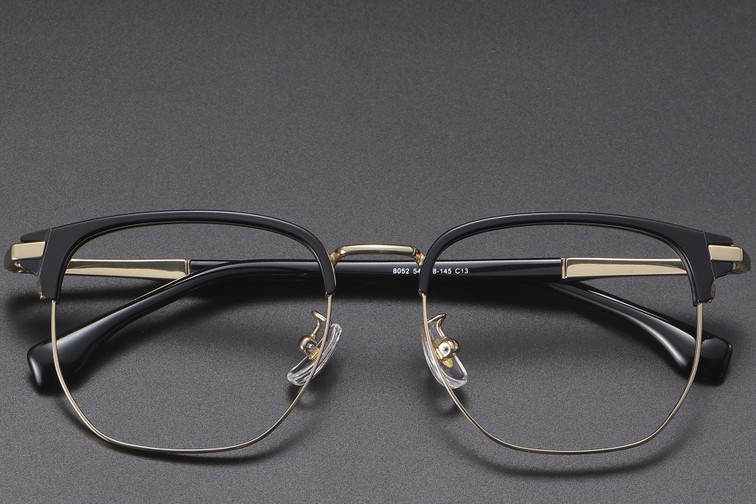 Lunettes géométriques en titane noir #BS1913-0421