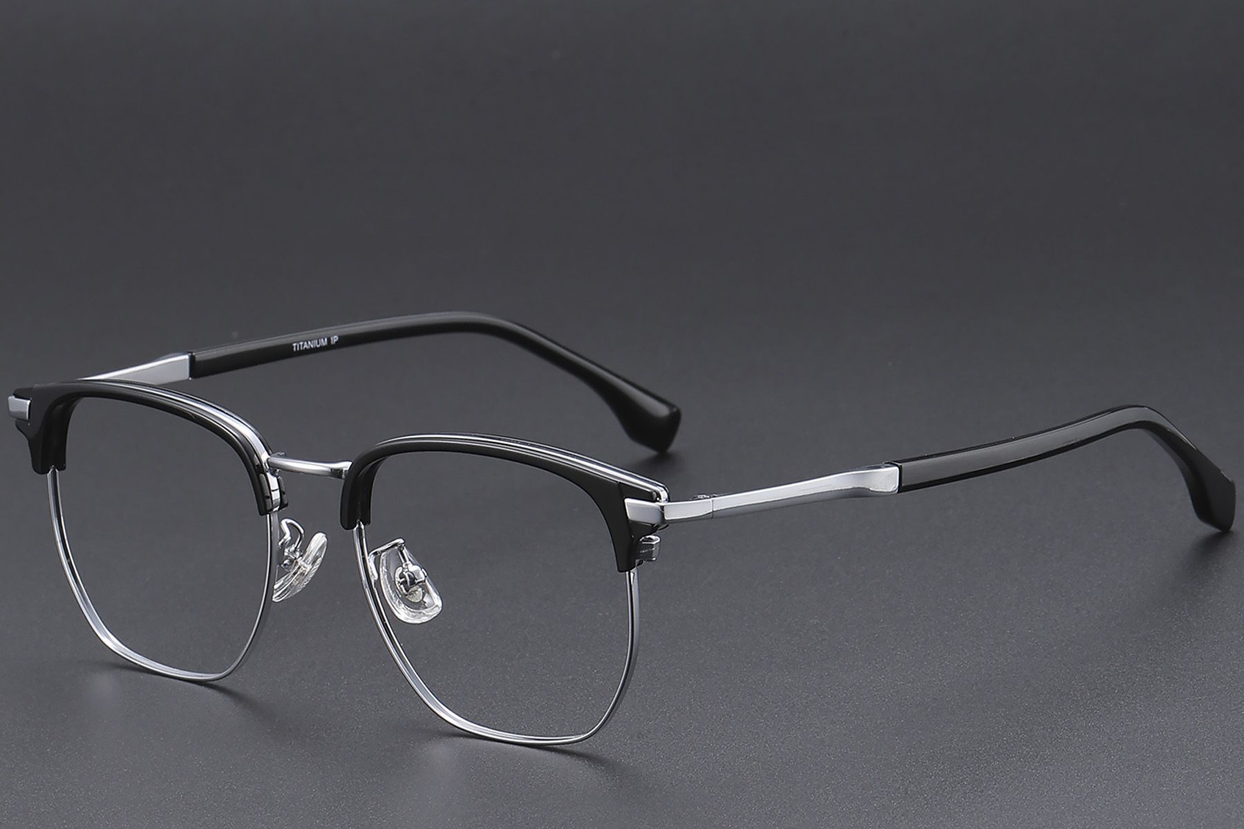 Geometric Black Titanium Glasses #BS1913-0422