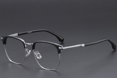 Geometrische schwarze Titanbrille #BS1913-0422