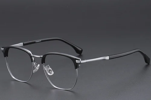 Lunettes géométriques en titane noir #BS1913-0422