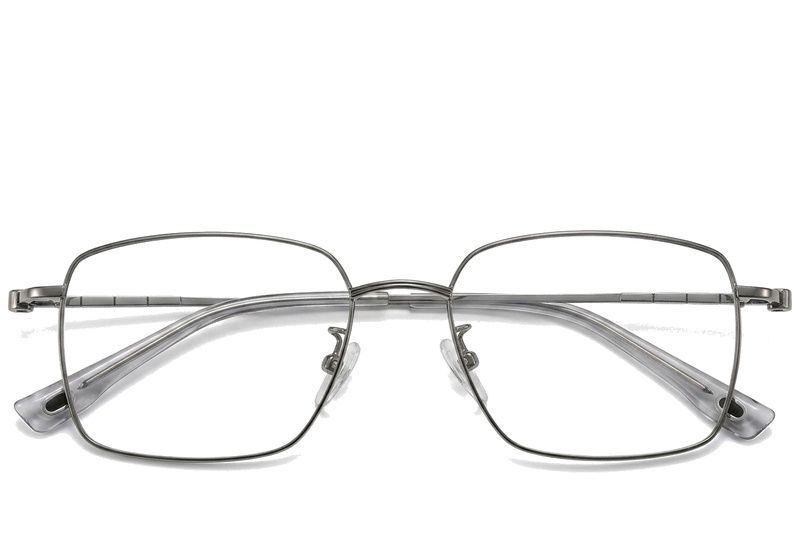 Rectangular Gray Titanium Glasses #BS1913-0423