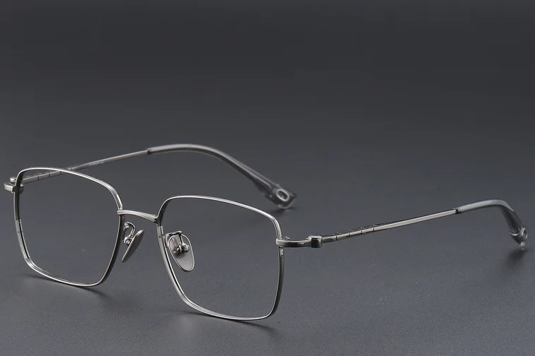 Rectangular Gray Titanium Glasses #BS1913-0423