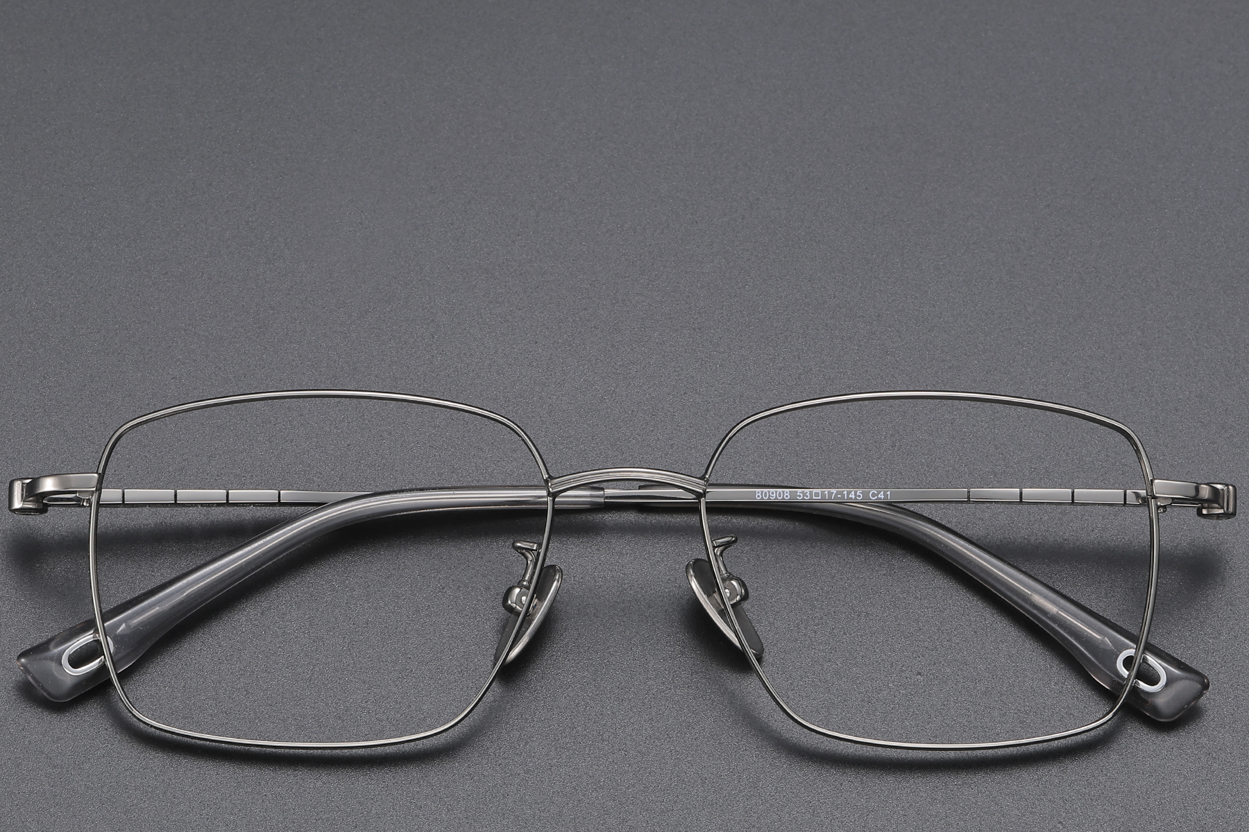 Rectangular Gray Titanium Glasses #BS1913-0423