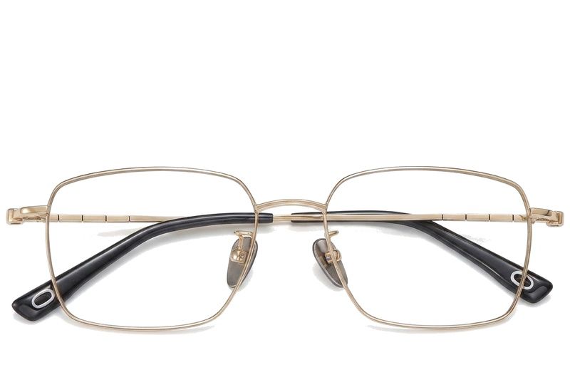 Gafas rectangulares de titanio dorado #BS1913-0424