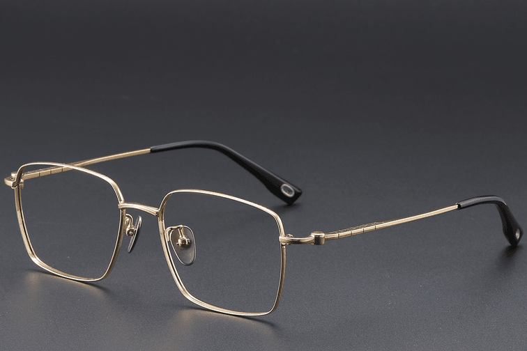 Rectangular Golden Titanium Glasses #BS1913-0424
