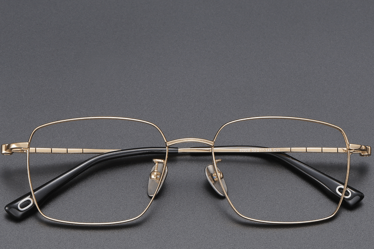 Rectangular Golden Titanium Glasses #BS1913-0424