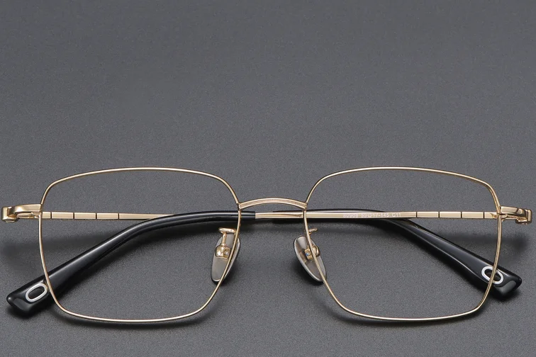 Rectangular Golden Titanium Glasses #BS1913-0424