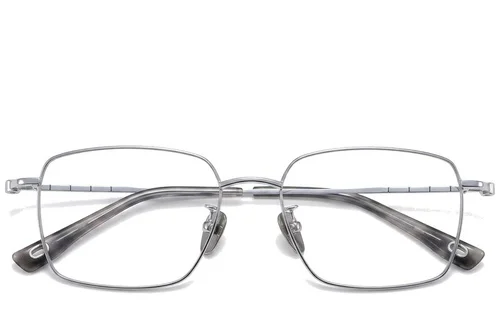 Lunettes rectangulaires en titane argenté #BS1913-0425