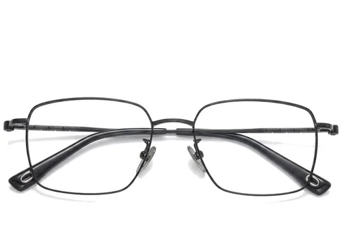 Lunettes rectangulaires en titane noir #BS1913-0426