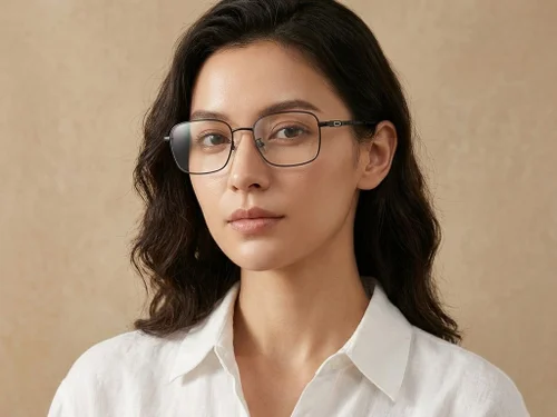 Lunettes rectangulaires en titane noir #BS1913-0426