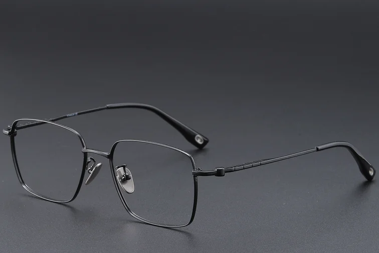 Rectangular Black Titanium Glasses #BS1913-0426