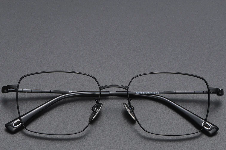 Rectangular Black Titanium Glasses #BS1913-0426