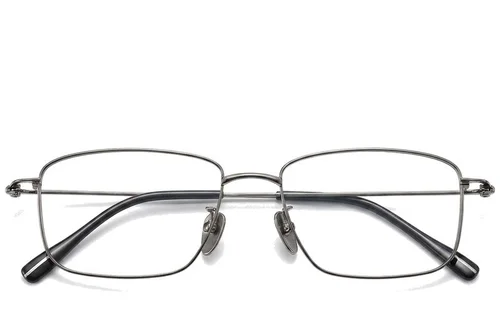 Lunettes rectangulaires en titane gris #BS1913-0427