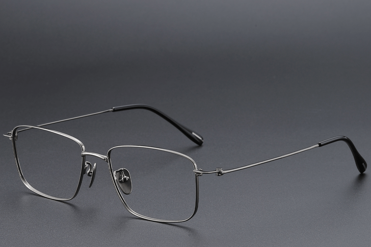 Rechthoekige grijze titanium bril #BS1913-0427