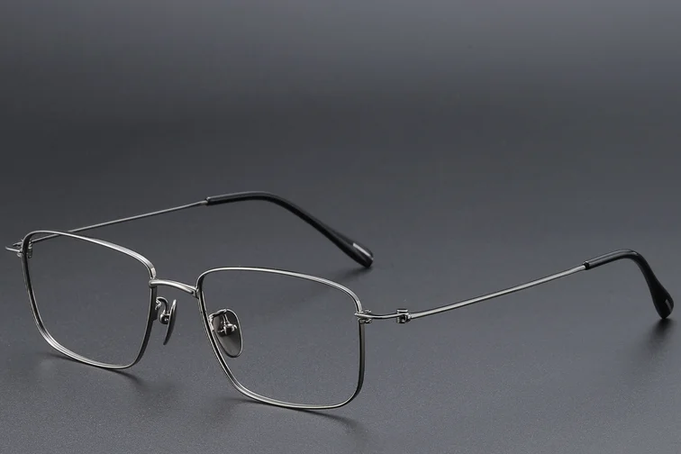 Rectangular Gray Titanium Glasses #BS1913-0427