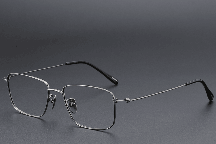 Gafas rectangulares de titanio gris #BS1913-0427