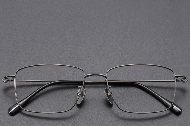 Rechthoekige grijze titanium bril #BS1913-0427