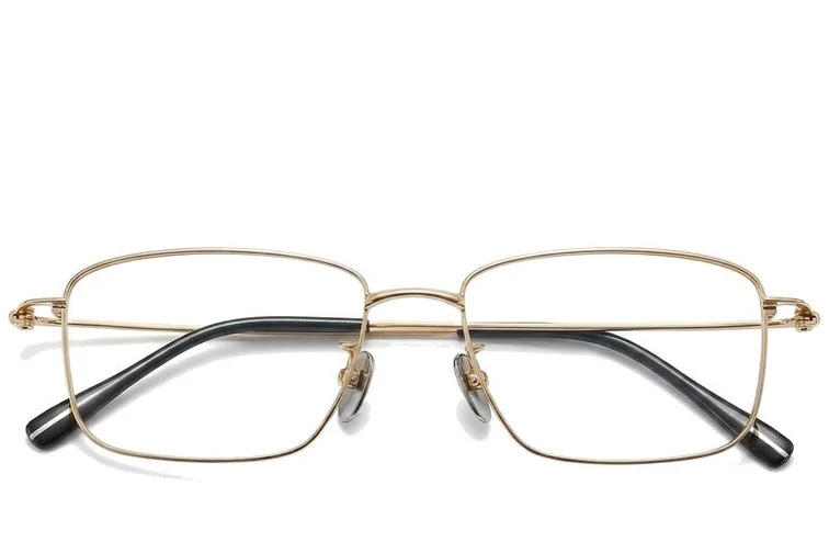 Rectangular Golden Titanium Glasses #BS1913-0428