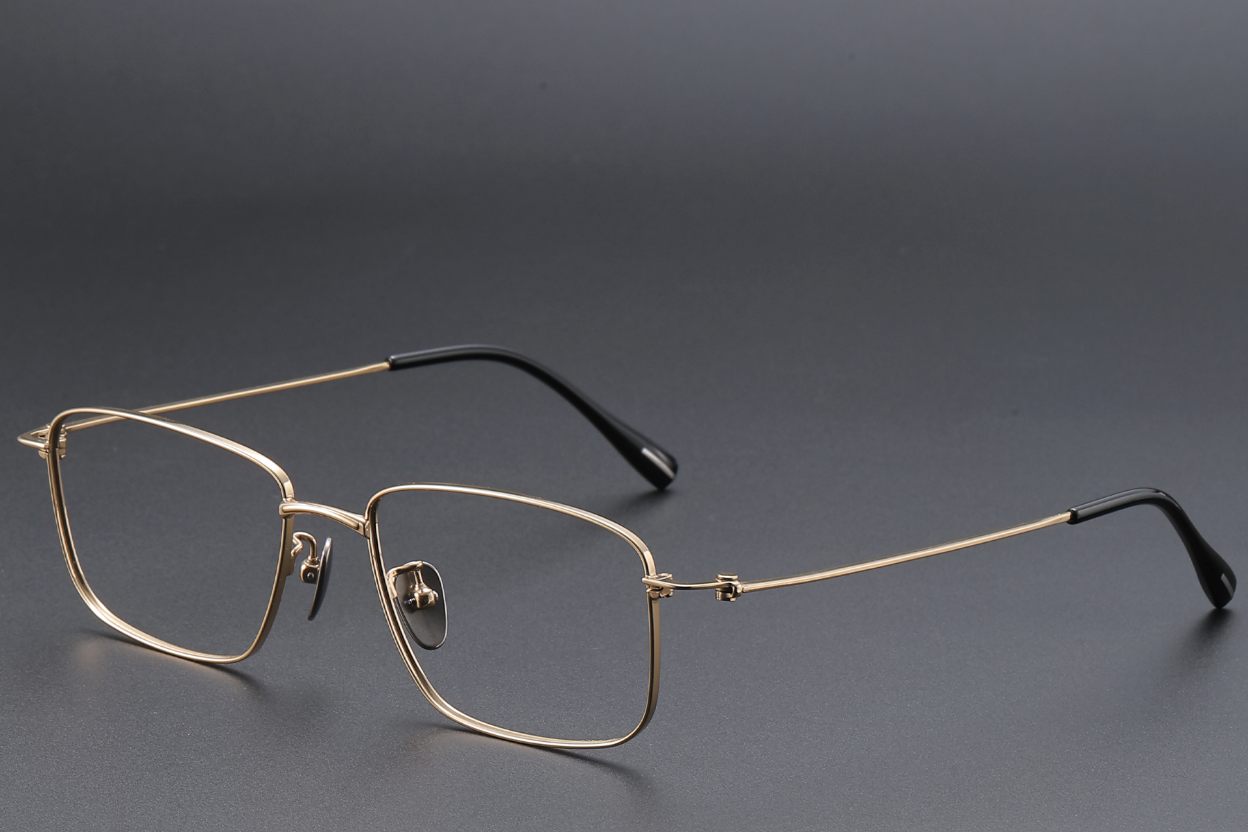 Rectangular Golden Titanium Glasses #BS1913-0428