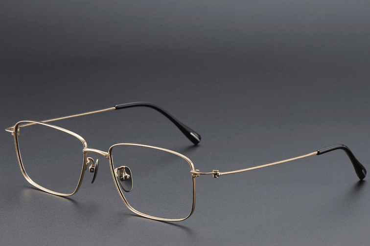Rechteckige goldene Titanbrille #BS1913-0428