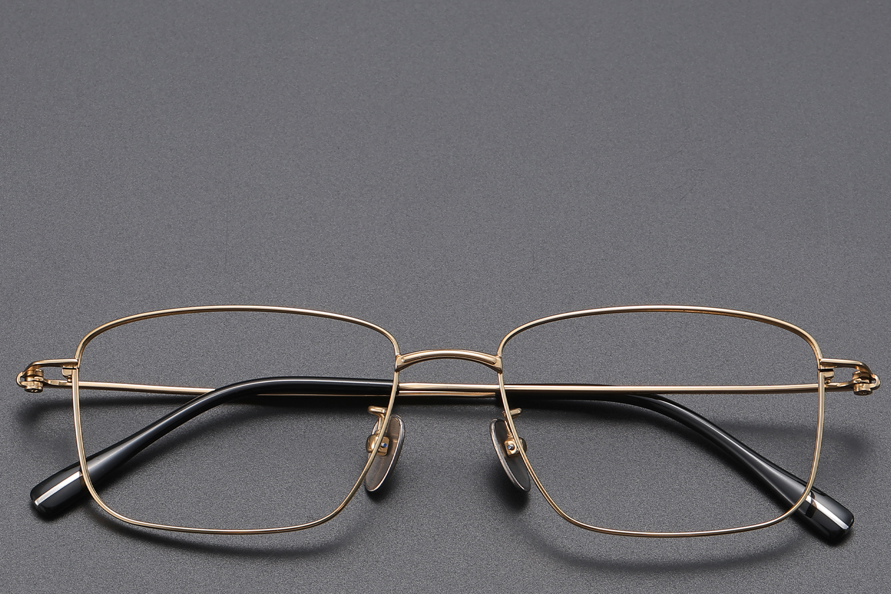 Rectangular Golden Titanium Glasses #BS1913-0428