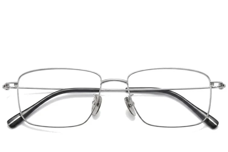 Lunettes rectangulaires en titane argenté #BS1913-0429