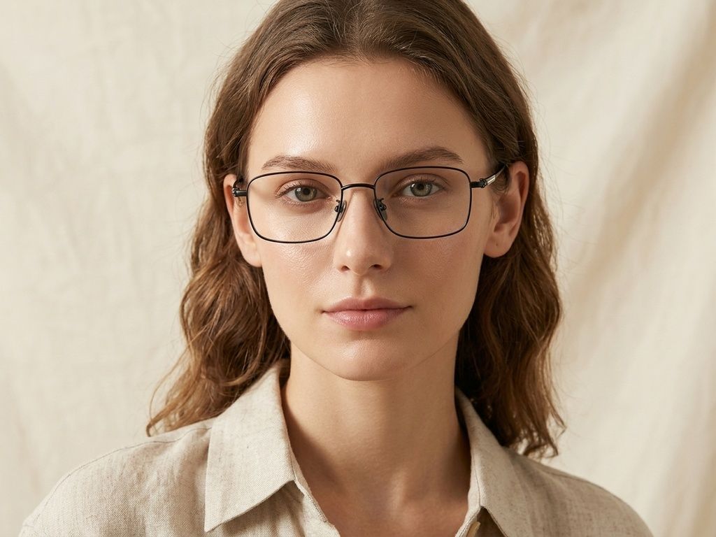 Rectangular Black Titanium Glasses #BS1913-0430