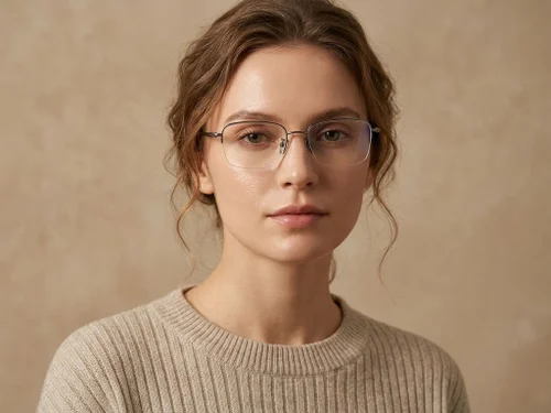 Lunettes semi-cerclées en titane gris #BS1913-0431