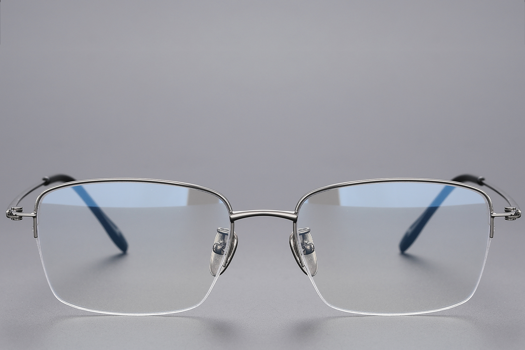 Semi-rimless Gray Titanium Glasses #BS1913-0431