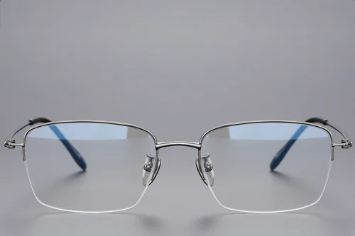 Lunettes semi-cerclées en titane gris #BS1913-0431