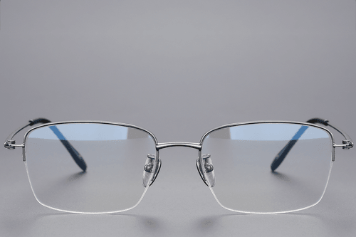 Semi-rimless Gray Titanium Glasses #BS1913-0431