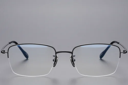 Lunettes semi-cerclées en titane noir #BS1913-0434