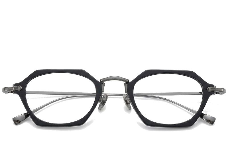 Lunettes géométriques en titane noir #BS1913-0435