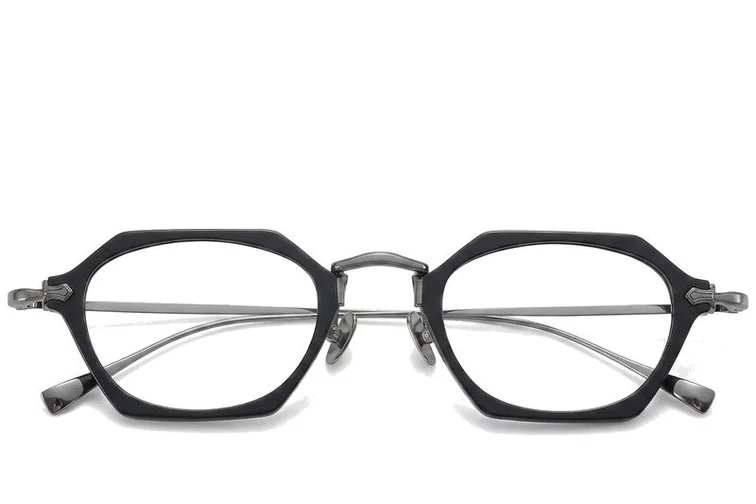 Lunettes géométriques en titane noir #BS1913-0435