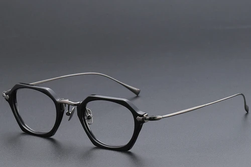 Geometric Black Titanium Glasses #BS1913-0435