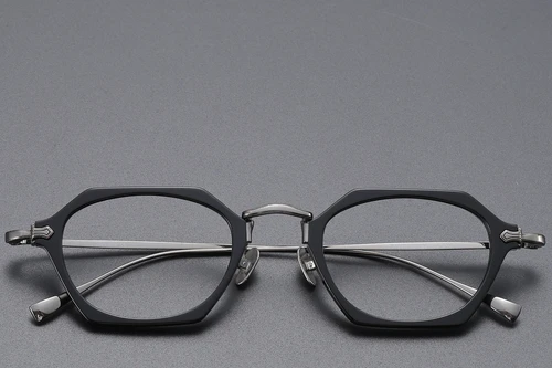 Geometric Black Titanium Glasses #BS1913-0435